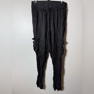 💎 YFB | Black Utility Cargo Satin Jogger AS IS